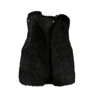 Proumhang Damen Gilets aus Kunstpelz für Herbst/Winter, Warme wattierte Steppweste ohne Ärmel, Solide Farbe, Modisches Damen-Waistcoat, Elegante Alltags- und Bürokleidung Schwarz XL