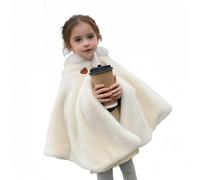 Proumhang Mädchen Kapuzen Cape Umhang,Winter Warm Outdoor Schal Poncho,Kapuzenmantel Jacke,Prinzessin Capelet Wrap,Baby Kinder Kleinkinder Kleinkinder Schneeanzug Oberbekleidung,Weiß,110