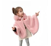 Proumhang Mädchen Kapuzen Cape Umhang,Winter Warm Outdoor Schal Poncho,Kapuzenmantel Jacke,Prinzessin Capelet Wrap,Baby Kinder Kleinkinder Kleinkinder Schneeanzug Oberbekleidung,Rosa,110