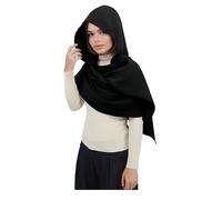 Proumhang Stylische Kapuzen-Schal für Damen & Herren - Vielseitiges Leinen-Baumwoll-Tuch mit Mittelalter-Optik, Gothic-Accessoire, Einheitsgröße,Schwarz