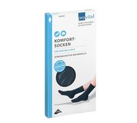 provital Komfort-Socken Strümpfe 5er Pack besonders geeignet für Diabetiker OekoTex Lycra-Faser perfekte Passform, Farben:marine, SockSizes:35-38