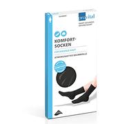 provital Komfort-Socken Strümpfe besonders geeignet für Diabetiker OekoTex Lycra-Faser perfekte Passform, Farben:black, SockSizes:35-38