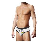 Prowler Badeslip weiß mit bunten Prowler Tatzenlogo XL