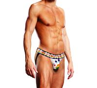 Prowler Rio Jockstrap mit Pfoten Emblem in Regenbogenfarben weiß XXL