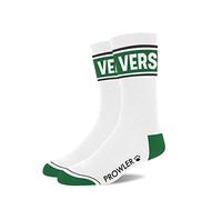 Prowler VERS SOCKS - Weiße Crew-Socken mit grüner Ferse und Zehen | auffälliges Statement-Band, bequeme Baumwollmischung, Einheitsgröße 39-45