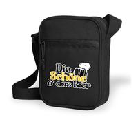 Prozente Momente Die schöne und das Bier - Umhängetasche | Malle | Party | lustige Sprüche | Schultertasche | Länge verstellbar | Bauchtasche