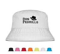 Prozente Momente Don Promillo - Fischerhut - Lustiger Fischerhut - Der perfekte Sonnenhut für Herren & Damen - Ideal als Malle-Outfit, Party-Accessoire & Festival-Eimerhut für den Strand