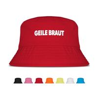Prozente Momente Geile Braut - Fischerhut | Anglerhut | Sonnenhut | Sommer | Party | Malle | lustige Sprüche | OneSize | Malle | Urlaub (Rot)
