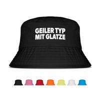 Prozente Momente Geiler Typ mit Glatze - Fischerhut | Anglerhut | Sonnenhut | Sommer | Malle | lustige Sprüche | OneSize | Malle | Urlaub | Schwarz