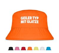 Prozente Momente Geiler Typ mit Glatze - Fischerhut | Anglerhut | Sonnenhut | Sommer | Malle | lustige Sprüche | OneSize | Malle | Urlaub | Orange