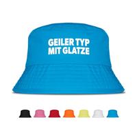 Prozente Momente Geiler Typ mit Glatze - Fischerhut | Anglerhut | Sonnenhut | Sommer | Party | Malle | lustige Sprüche | OneSize | Malle | Urlaub (Blau)