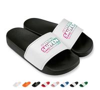 Prozente Momente Hast du Saufen mal probiert? - Lustige Badelatschen für Herren & Damen - Bequeme Schlappen & Hausschuhe für Strand, Pool und Dein Malle-Outfit | Schwarz/Weiß Gr. 46