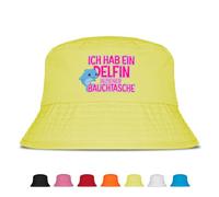 Prozente Momente Ich hab EIN Delfin in meiner Bauchtasche Fischerhut | Anglerhut | Sonnenhut | Sommer | Party | Lustige Sprüche | OneSize | Malle | Urlaub (Neongelb)