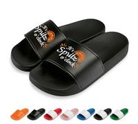 Prozente Momente Its Spritz Oclock Badelatschen | Slipper | Schlappen | Hausschuhe | Pantoletten | Unisex | lustige Sprüche | Malle | rutschfest | Schwarz | Größe 40