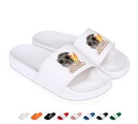 Prozente Momente Lecker Bierchen - Lustige Badelatschen für Herren & Damen mit Hamster - Bequeme Schlappen & Hausschuhe für Strand, Pool und Dein Malle-Outfit | Weiß Gr. 41