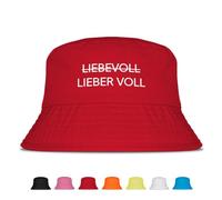 Prozente Momente Lieber Voll - Lustiger Fischerhut für JGA, Mallorca & Party - Anglerhut für Männer & Frauen - Festival Sommerhut (Rot)