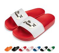 Prozente Momente No Drama Lama Badelatschen | Slipper | Schlappen | Hausschuhe | Pantoletten | Unisex | Freizeit | Malle | lustige Motive | rutschfest | Rot | Größe 38