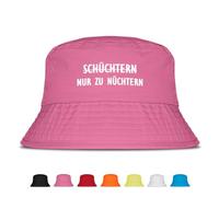 Prozente Momente Nur zu nüchtern - Lustiger Fischerhut - Der perfekte Sonnenhut für Herren & Damen - Ideal als Malle-Outfit, Party-Accessoire & Festival-Eimerhut für den Strand | Farbe Pink