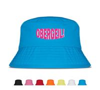Prozente Momente Obergeil - Lustiger Fischerhut - Der perfekte Sonnenhut für Herren & Damen - Ideal als Malle-Outfit, Party-Accessoire & Festival-Eimerhut für den Strand | Farbe Blau