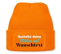 Prozente Momente Personalisiertes Beanie | Strickmütze | Wollmütze | Beanie mit Druck | lustige Sprüche | Apres-Ski | Winter | Orange