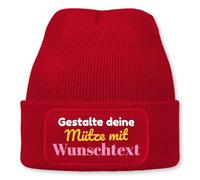 Prozente Momente Personalisiertes Beanie | Strickmütze | Wollmütze | Beanie mit Druck | lustige Sprüche | Apres-Ski | Winter | Rot