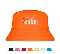 Prozente Momente Spritz Gang - Lustiger Fischerhut - Der perfekte Sonnenhut für Herren & Damen - Ideal als Malle-Outfit, Party-Accessoire & Festival-Eimerhut für den Strand | Farbe Orange