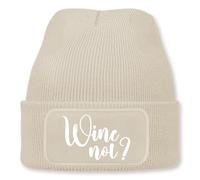 Prozente Momente Wine not? - Beanie | Strickmütze | Wollmütze | Beanie mit Druck | lustige Sprüche | Apres-Ski | Winter (DE/NL/SE/PL, Alphanumerisch, Einheitsgröße, Beige)