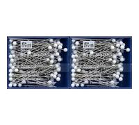 Prym 029248 Glaskopfnadeln, 0,80 x 48mm, weiß, 30g, Kunststoffdose (Packung mit 2)