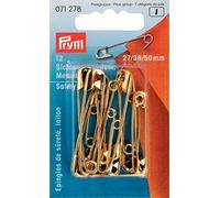 Prym 071278 Sicherheitsnadeln, Nr.1-3, 27/38/50mm, sortiert, goldfarbig