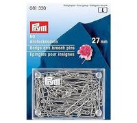 Prym 081330 Anstecknadeln rechts öffnend, 27mm, silberfarbig, 60 Stück, Eisen
