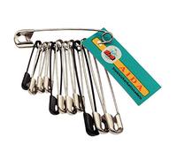 Prym Sicherheitsnadeln, Stahl, Silber/schwarz, 27/38 / 50 mm, silberfarbig, 12 Stück