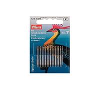 Prym 125,539 Crewel Sticknadeln, Steel, Silber/Gold, 38 mm Länge 0,7 mm Dicke, 16 Count