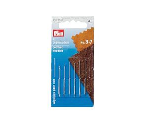 Prym 131259 Ledernadel, 6 Stück, silberfarbig (No 3-7), Silber