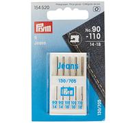 Prym 154520 Nähmaschinendeln Jeans, 130/705, No. 90-110, sortiert, Silberfarbig