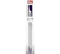 Prym 190409 Jackenstricknadeln Ergonomics 40 cm 6,00 mm, Alabasterweiß