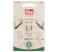 Prym 223991 Natural Kunststoffseil & Zubehör, 360° drehbar, 60 cm | Austauschbares Seil für Rundstrickstricknadeln & Tunesische Häkelnadeln