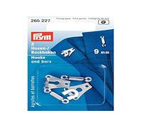 Prym 265227 Hosen/Rockhaken und Stege ST 9 mm silberfarbig, Metal, Silber, Maulbreite, 17