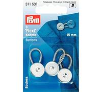 Prym 311531 Flexi-Knöpfe mit Schlaufe 15 mm, Silber
