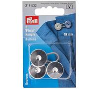 Prym Flexi-Knöpfe mit Schlaufe 19 mm, Plastic,Metal, Silber, 3