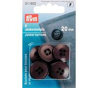 Prym 311602 Jackenknöpfe 20 mm dunkelbraunn