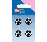 Prym 316157 Knopf 2-Loch Fußball 15 mm schwarz/weiß