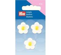 Prym 316705 Knopf Ösen Blume 20 mm gelb/weiß
