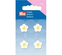 Prym 316706 Knopf Ösen Blume 14 mm gelb/weiß