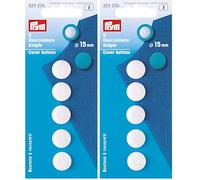 Prym 323235 Überziehbare Knöpfe KST 15 mm weiß (Packung mit 2)