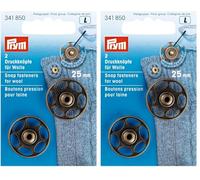 Prym 341850 Annäh-Druckknopf für Wolle 25 mm altmessing (Packung mit 2)