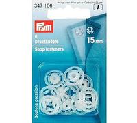 Prym 347106 Annäh-Druckknöpfe, transparent, 15mm