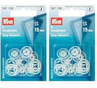 Prym 347106 Annäh-Druckknöpfe, transparent, 15mm (Packung mit 2)