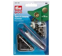 Prym Druckknöpfe Sport & Camping (15 mm/ altmessing/ 10 St./ inkl. Werkzeug)