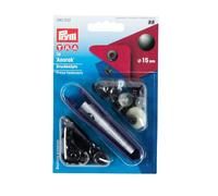 Prym 390302 Nähfrei-Druckknopf Anorak, 15mm, brüniert, 10 Stück mit Werkzeug