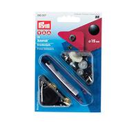 Prym 390307 Nähfrei-Druckknopf Anorak Messing 15 mm schwarz, Metal